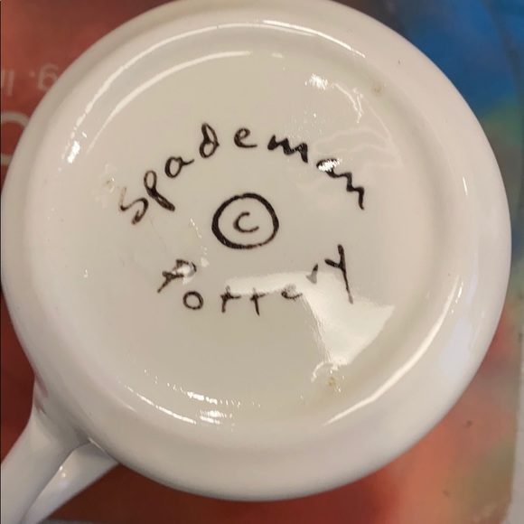 Spademan Pottery Mug White puppy Dog With Scarf - Picture 2 of 5